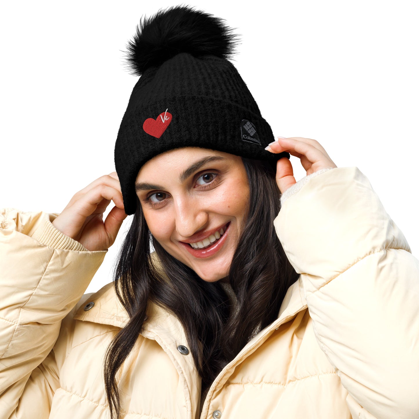 Heart Pom-pom Beanie