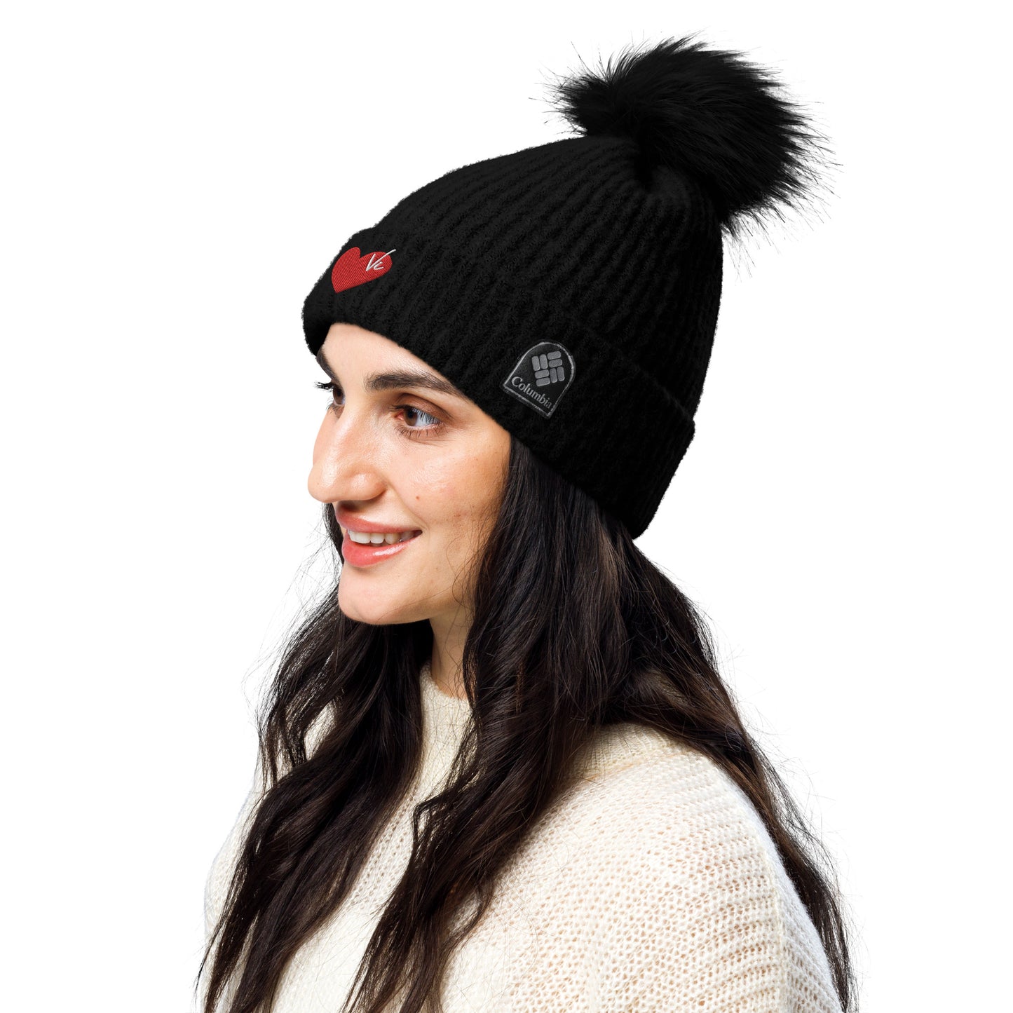 Heart Pom-pom Beanie