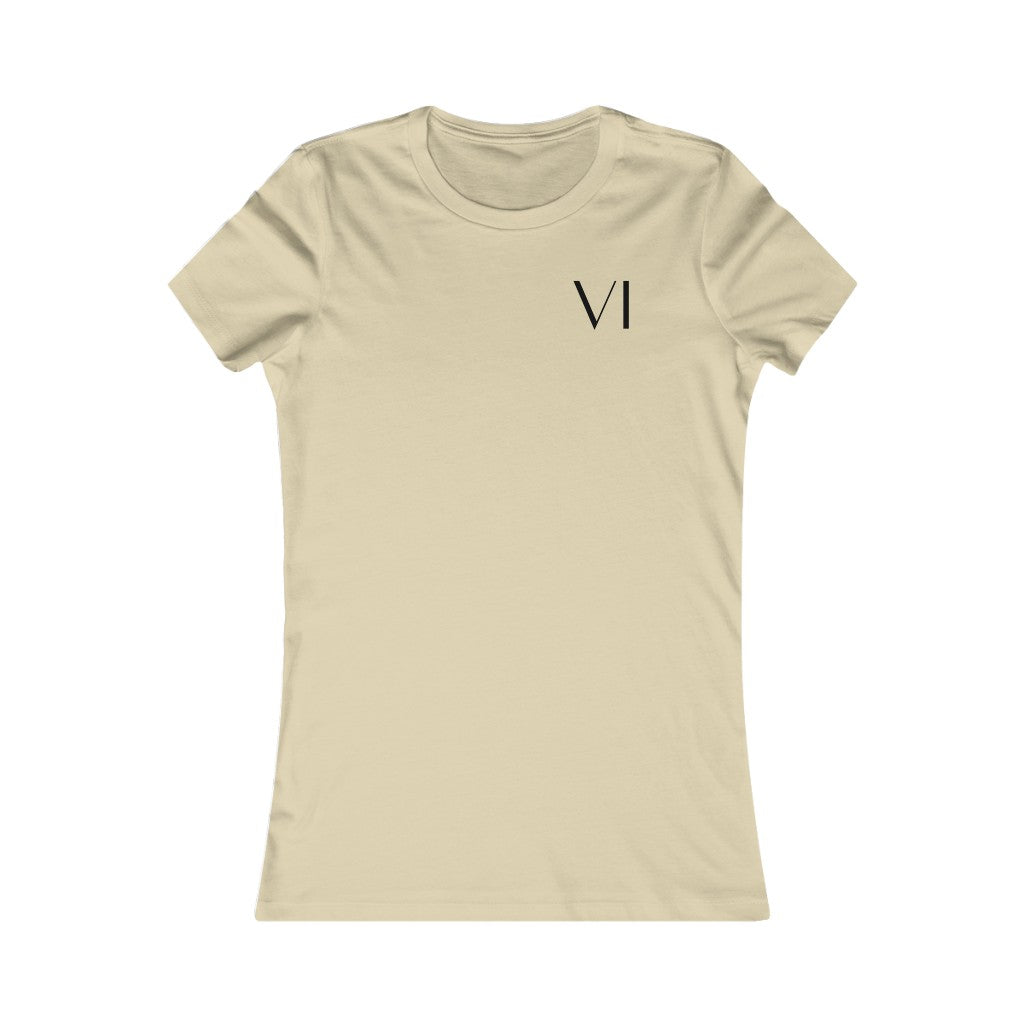 VI Fitted T-Shirt Black Text