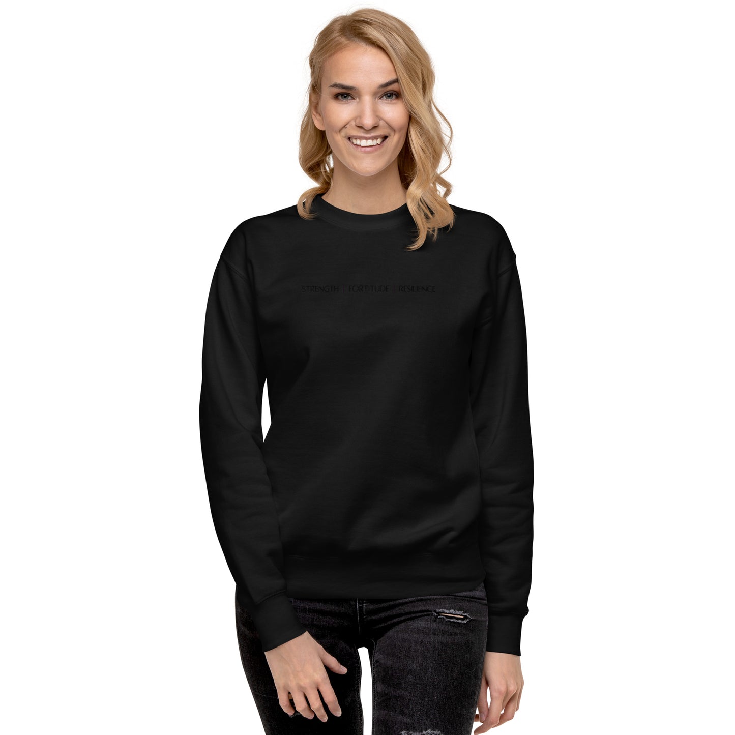 Strength Fortitude Resilience Embroidered Sweatshirt