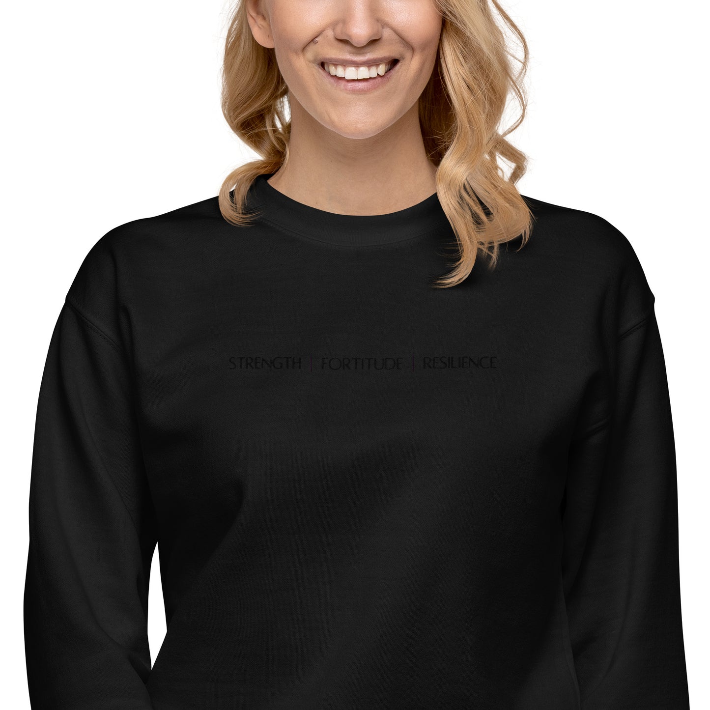 Strength Fortitude Resilience Embroidered Sweatshirt