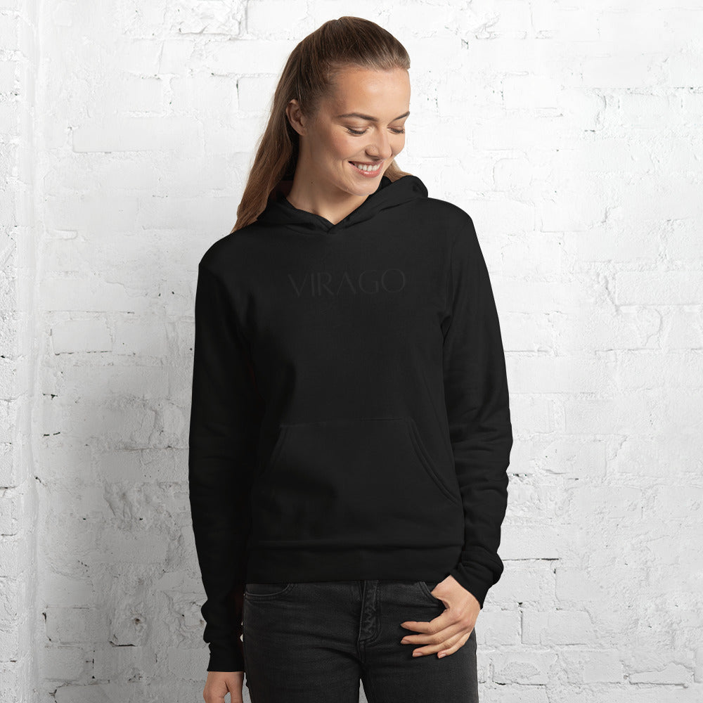 VIRAGO Embroidered Soft Hoodie Black Text