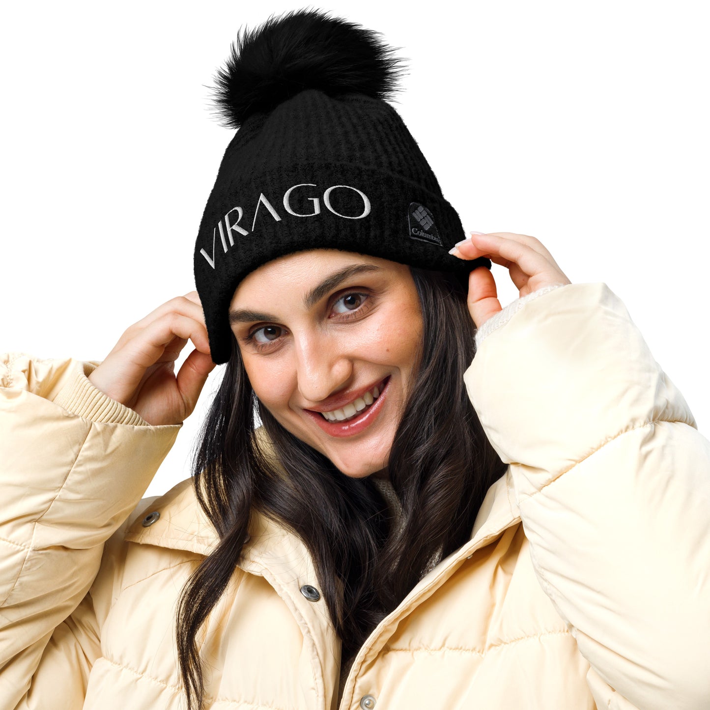 VIRAGO Pom-pom Beanie Black