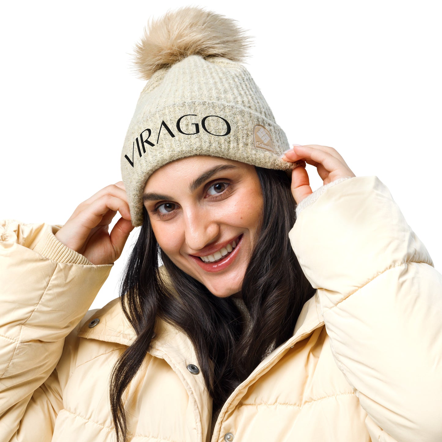 VIRAGO Pom-pom Beanie Beige