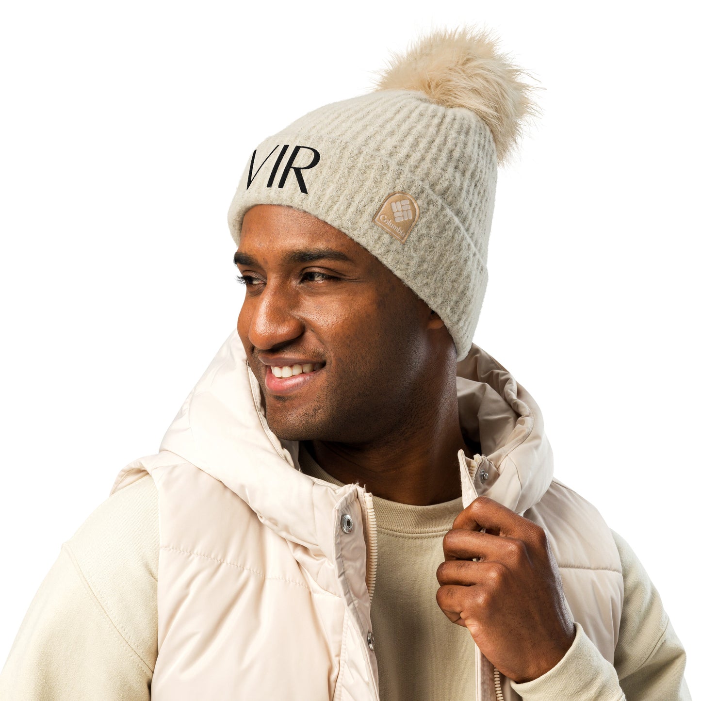 VIR Pom-pom Beanie Beige