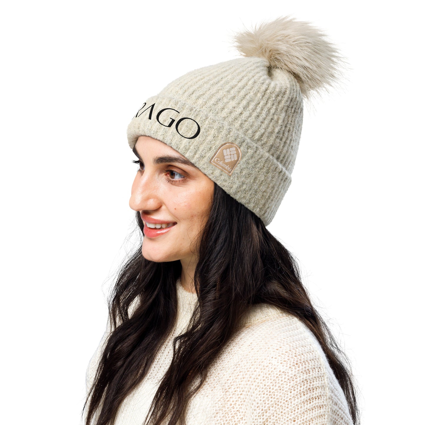 VIRAGO Pom-pom Beanie Beige