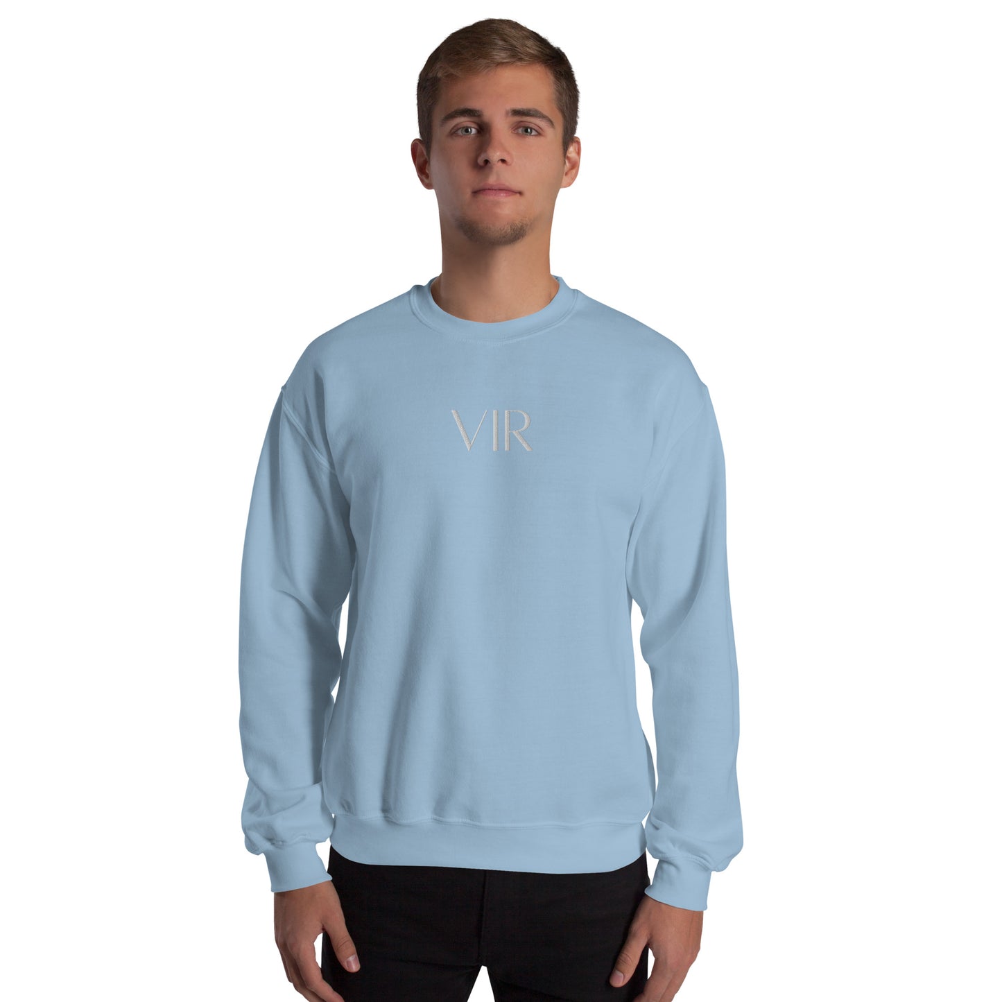 Spring Pastels VIR Embroidered Sweatshirt White Text