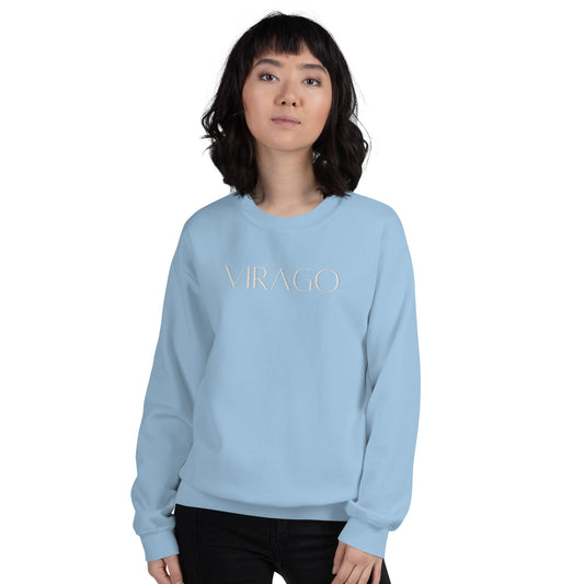 Spring Pastels VIRAGO Embroidered Sweatshirt White Text