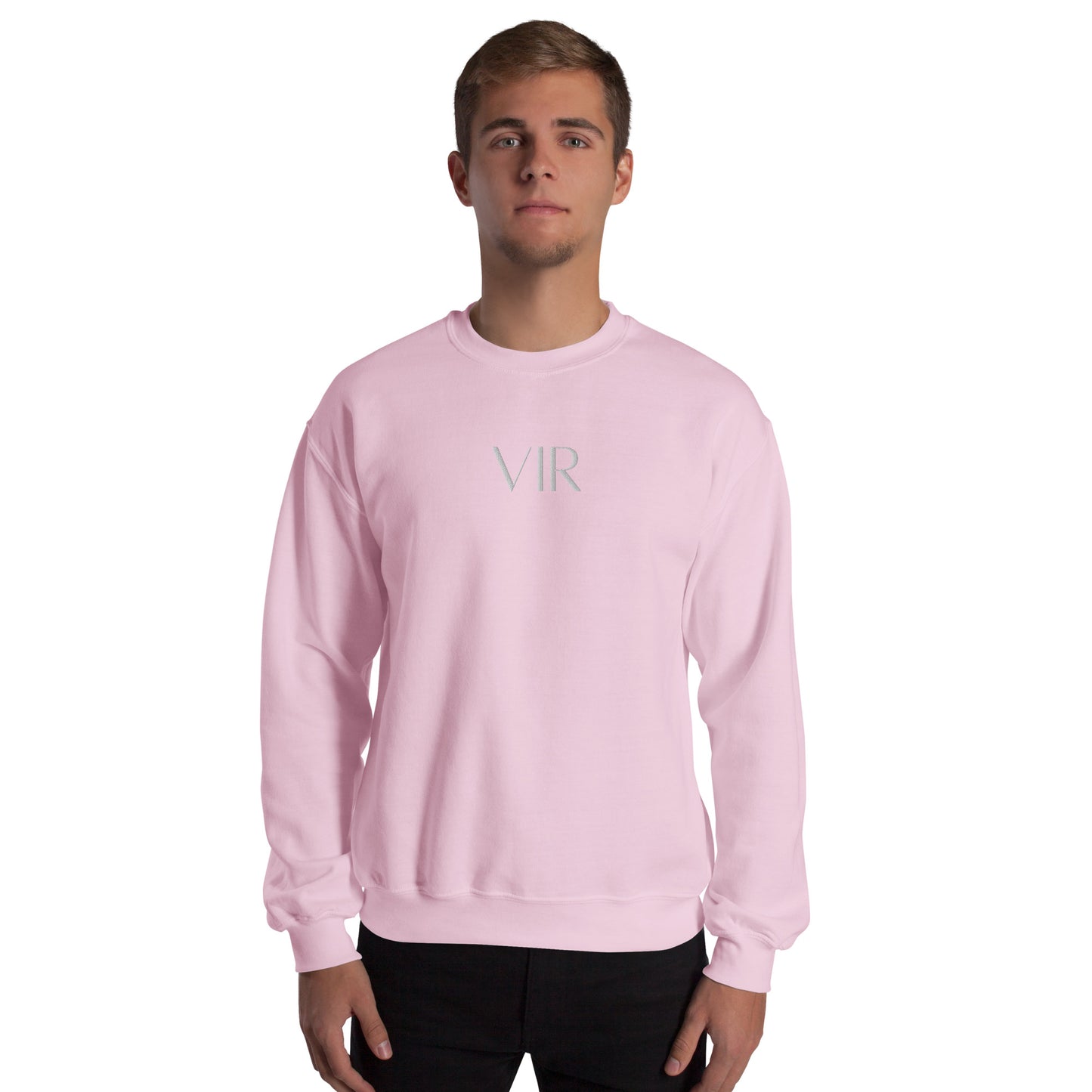 Spring Pastels VIR Embroidered Sweatshirt White Text