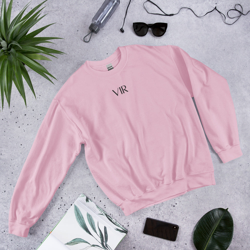 Spring Pastels VIR Embroidered Sweatshirt Small Black Text