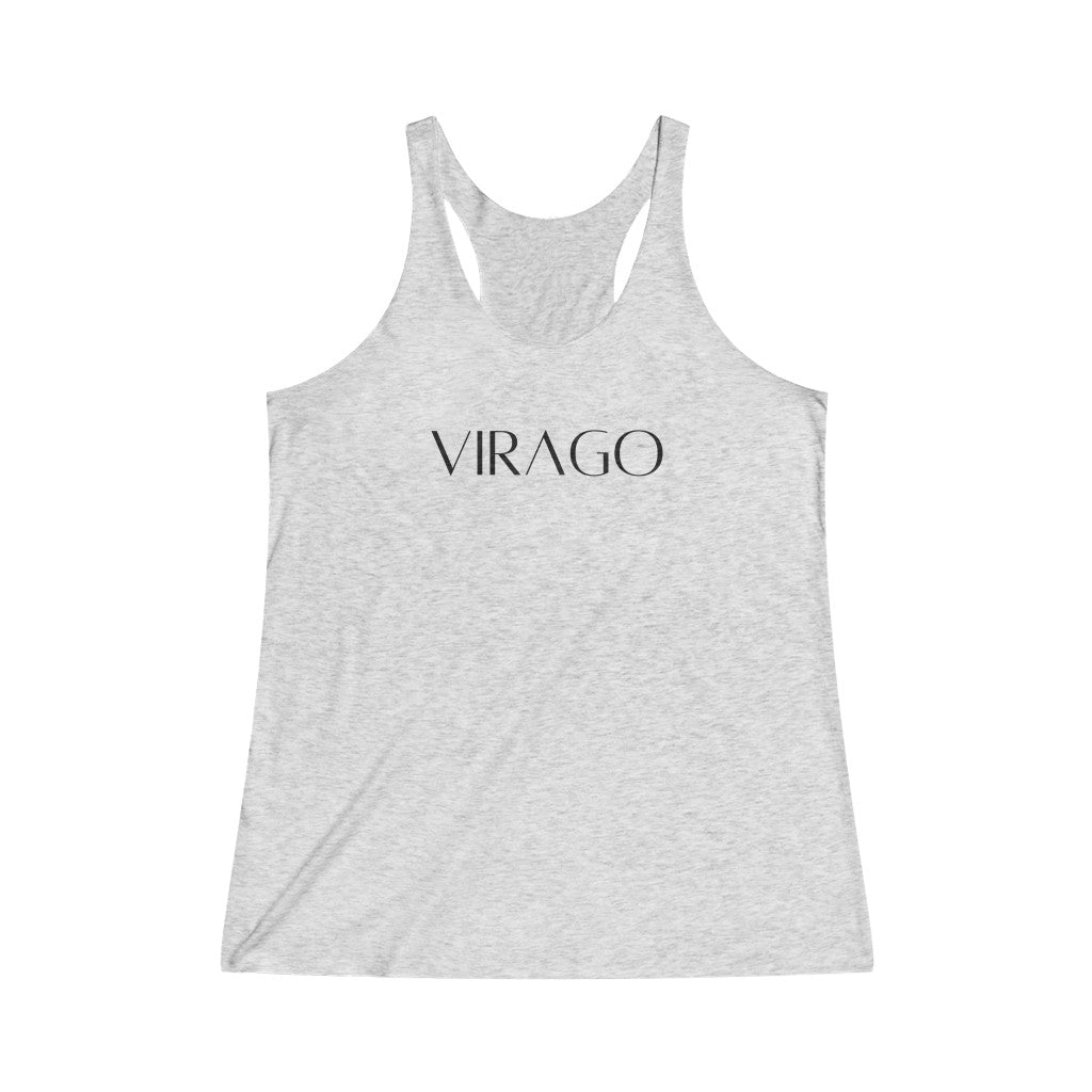 VIRAGO Racerback Tank Black Text