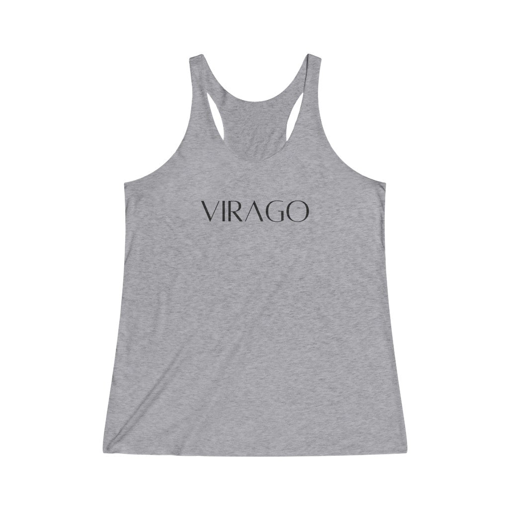 VIRAGO Racerback Tank Black Text