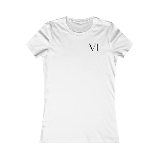 VI Fitted T-Shirt Black Text