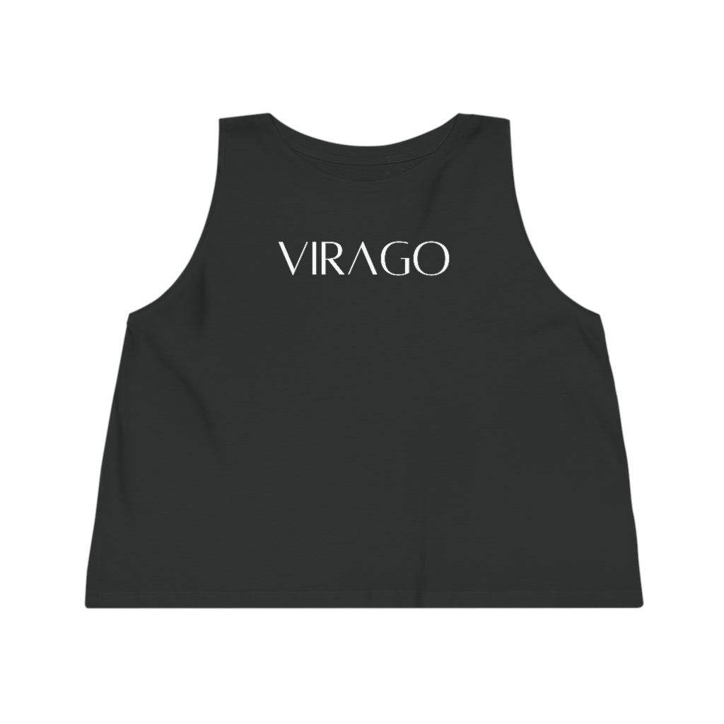 VIRAGO Cropped Tank Top White Text