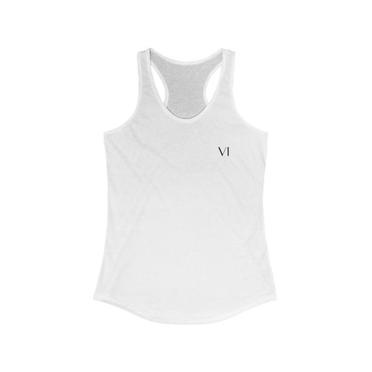 VI Racerback Tank Black Text