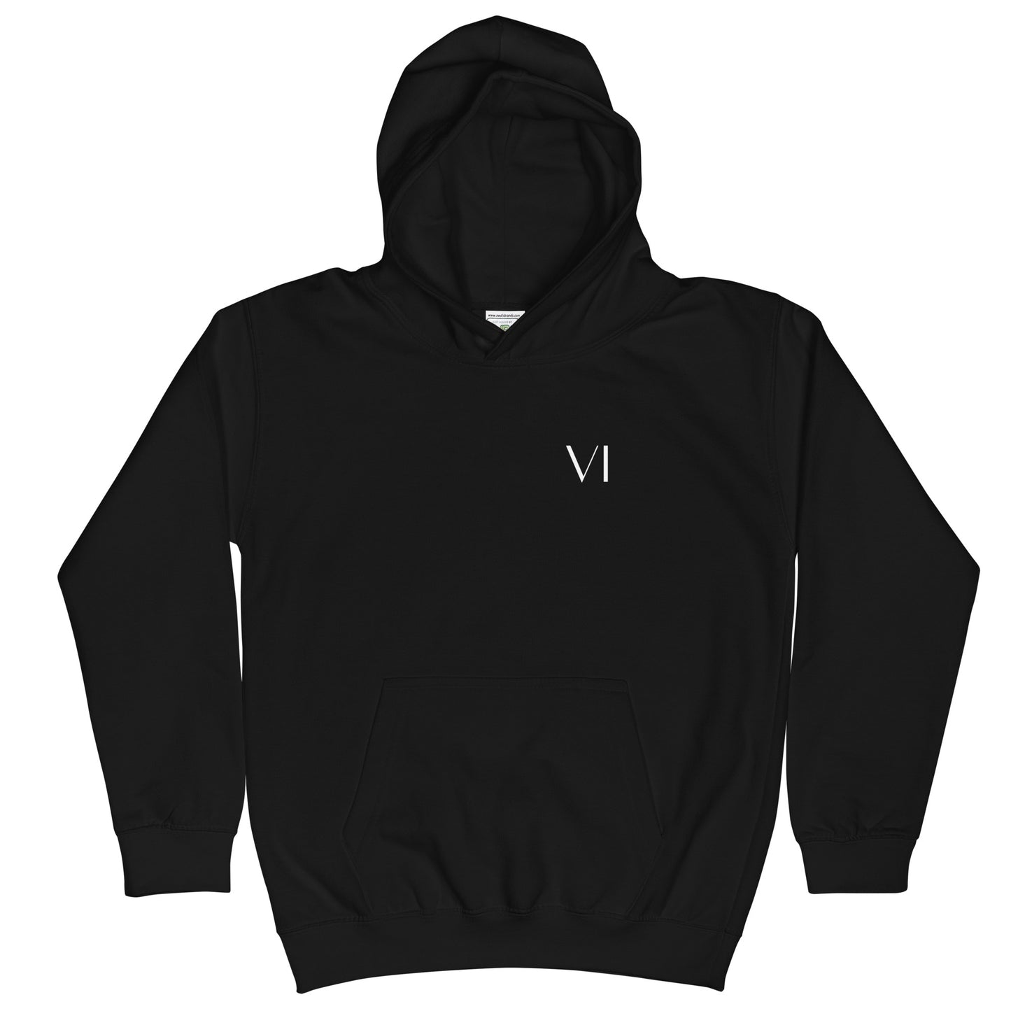 VI Youth Embroidered Hoodie White Text