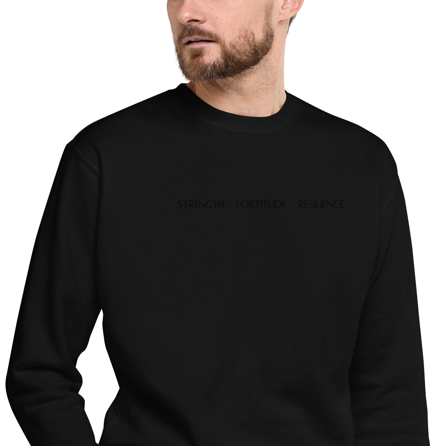 Strength Fortitude Resilience  Embroidered Sweatshirt